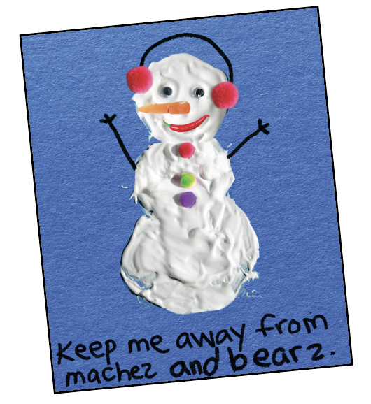 Example of a completed snowman